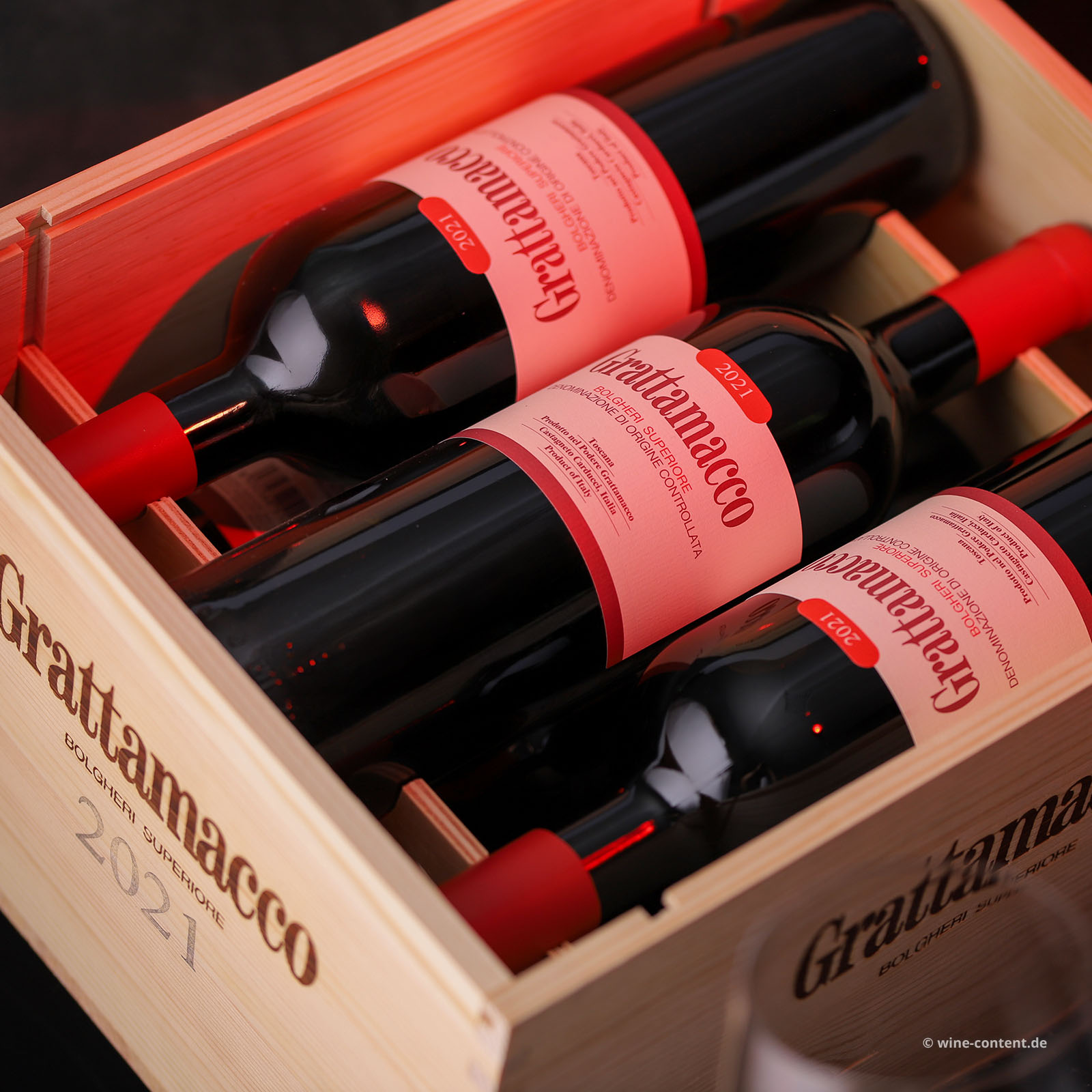6er-Holzkiste Bolgheri Rosso Superiore 2021 Bio